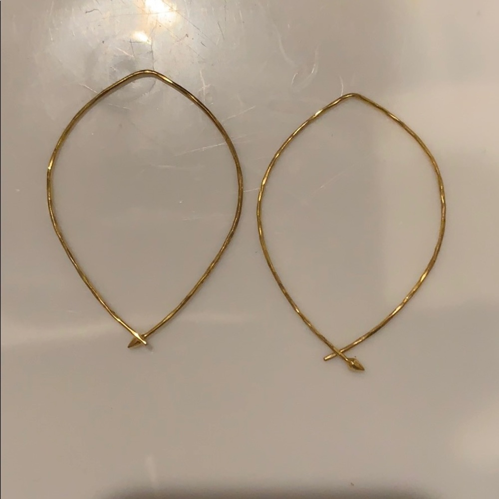 Stella and Dot Large Gold hammered hoops